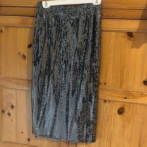 Sequin midi pencil skirt